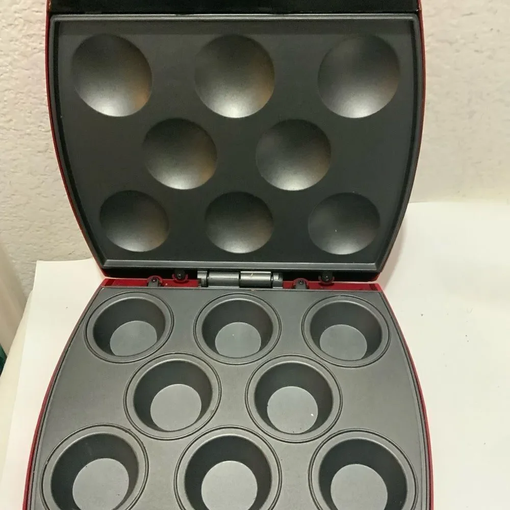 The Original Babycakes Cupcake Maker CC-96RD Non Stick Coating Red